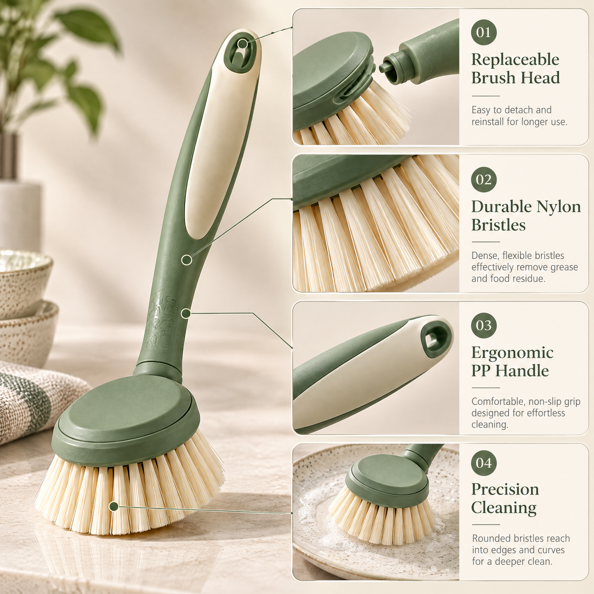 Avelmeron™ Ergonomic Dish Scrub Brush