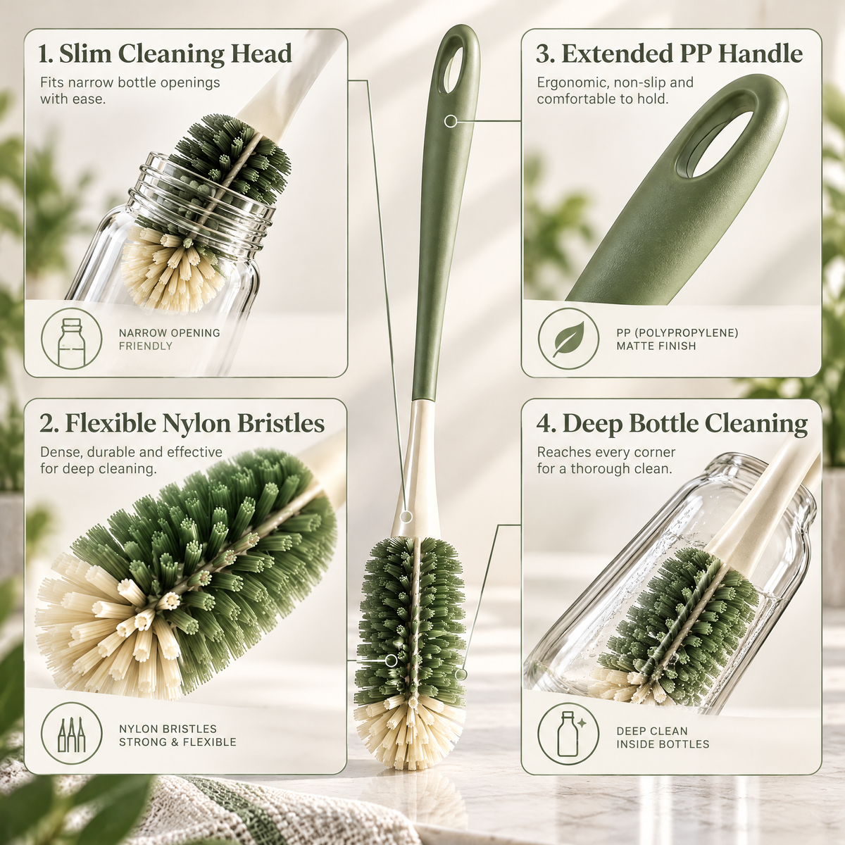 Avelmeron™ Long Handle Bottle Cleaning Brush
