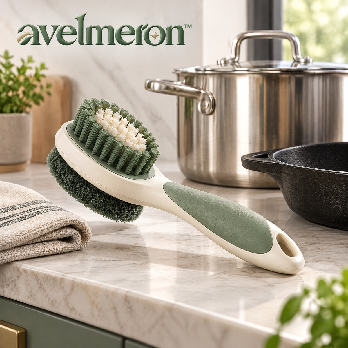 Avelmeron™ Dual-Sided Pot & Pan Scrub Brush