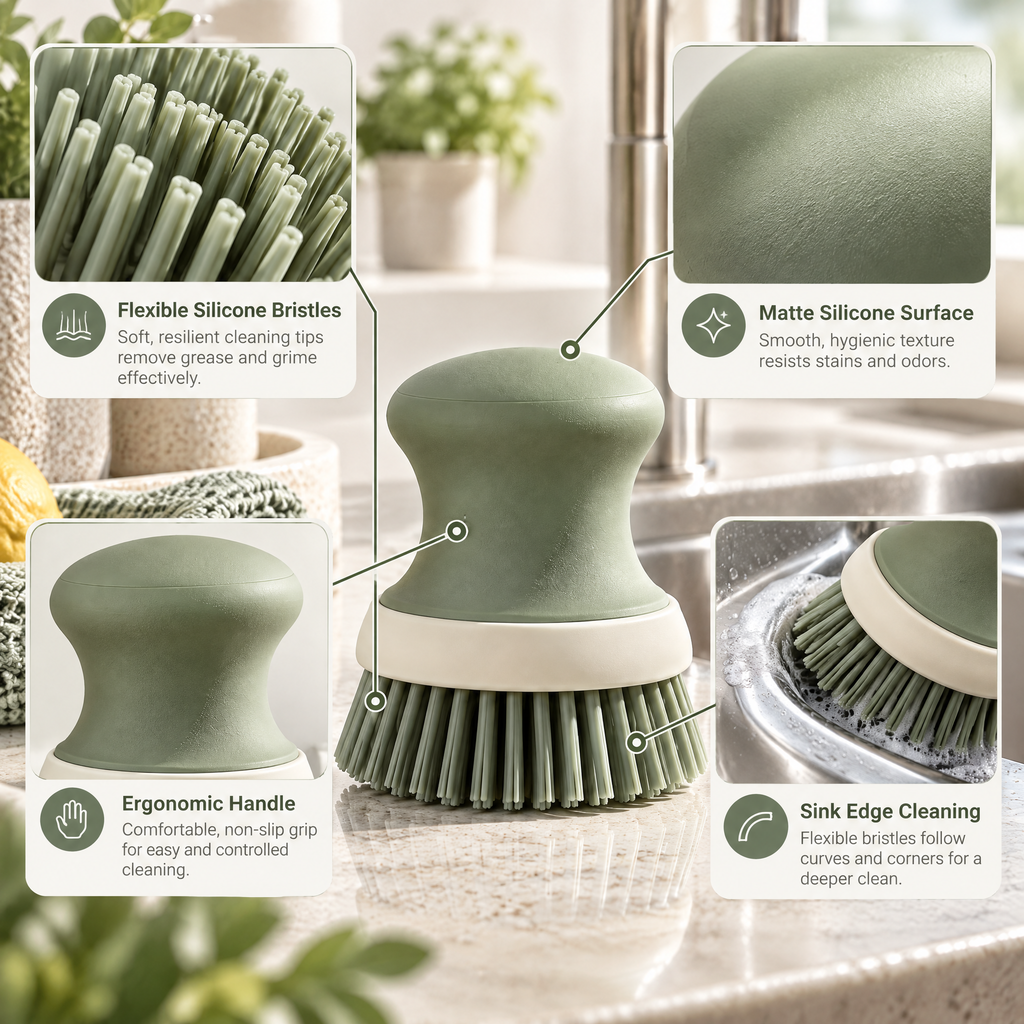 Avelmeron™ Palm Grip Kitchen Scrub Brush