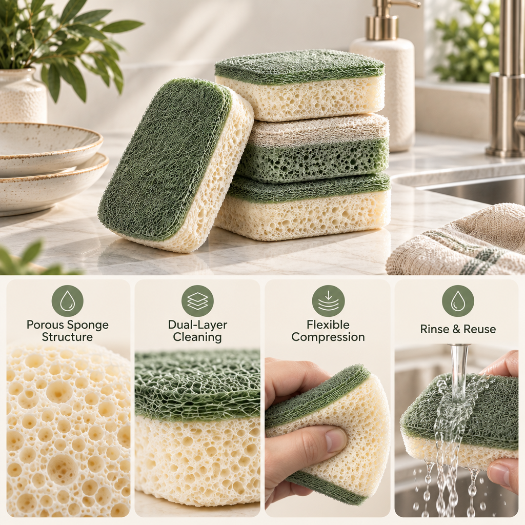 Avelmeron™ Dual-Layer Scrub Sponge Set