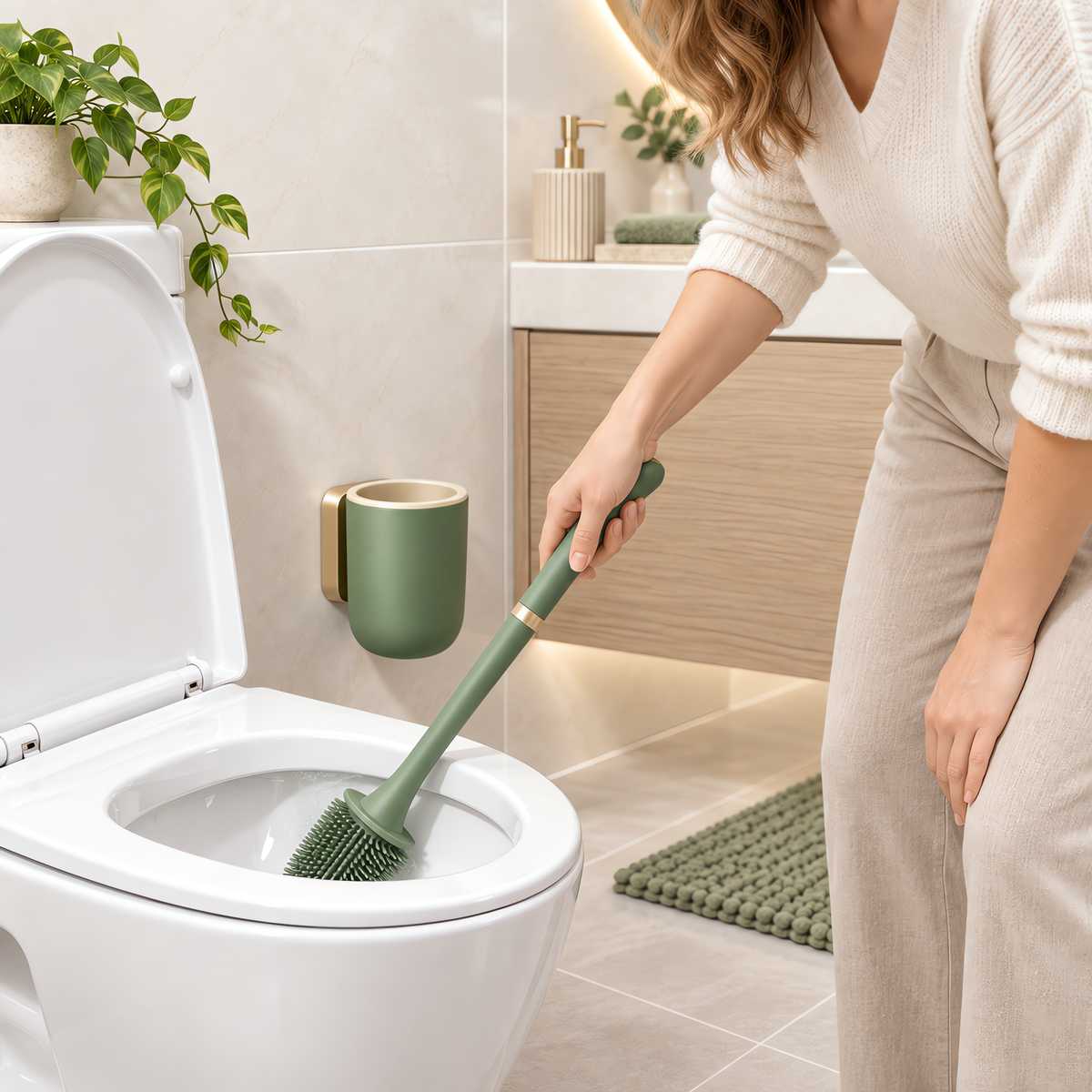 Avelmeron™ Wall-Mounted Toilet Brush Set