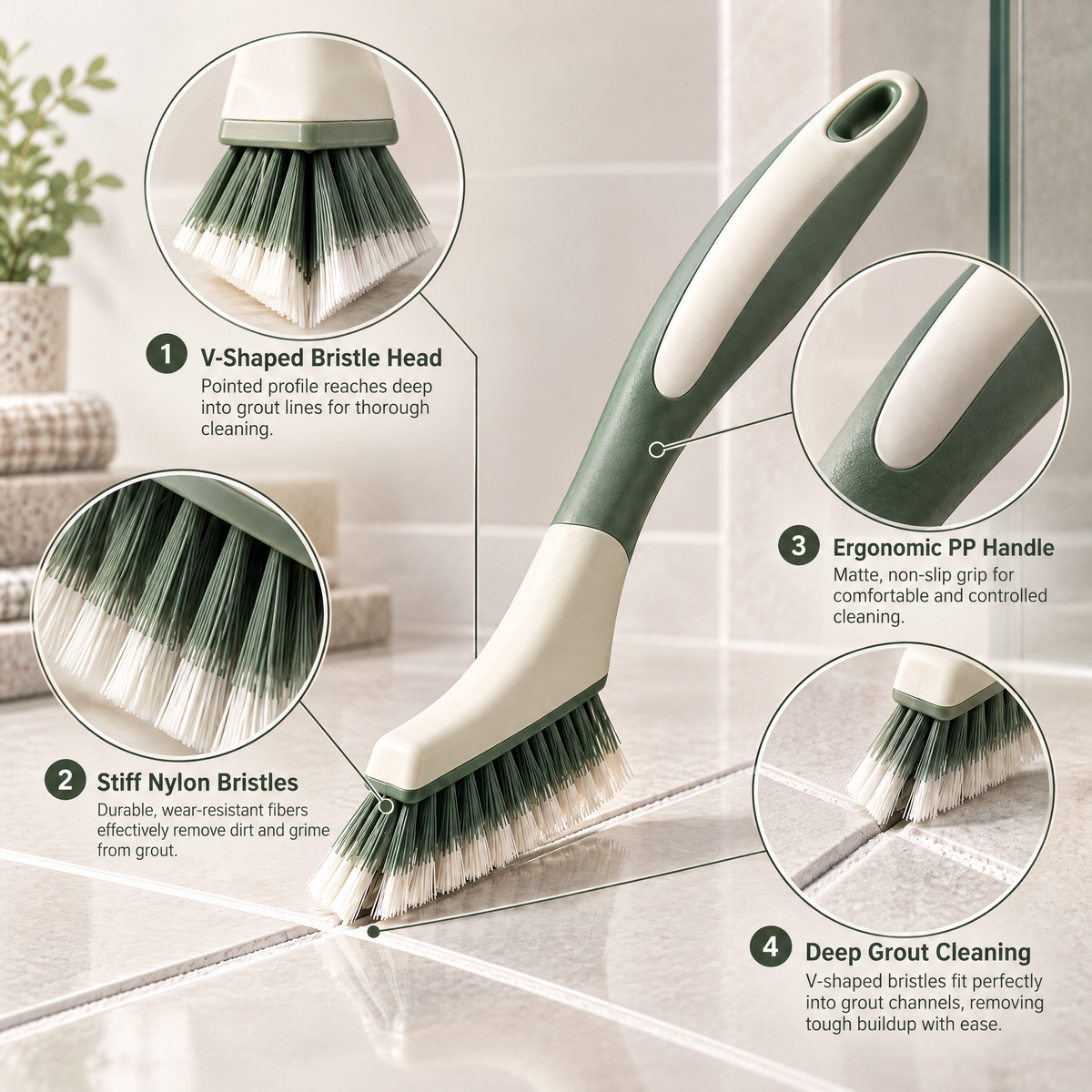 Avelmeron™ Tile & Grout Detail Scrub Brush