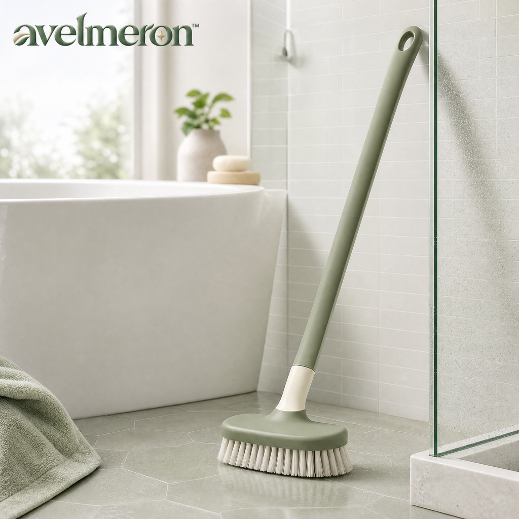 Avelmeron™ Long Handle Shower Floor Scrub Brush