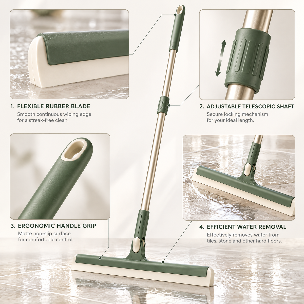 Avelmeron™ Long Handle Floor Squeegee