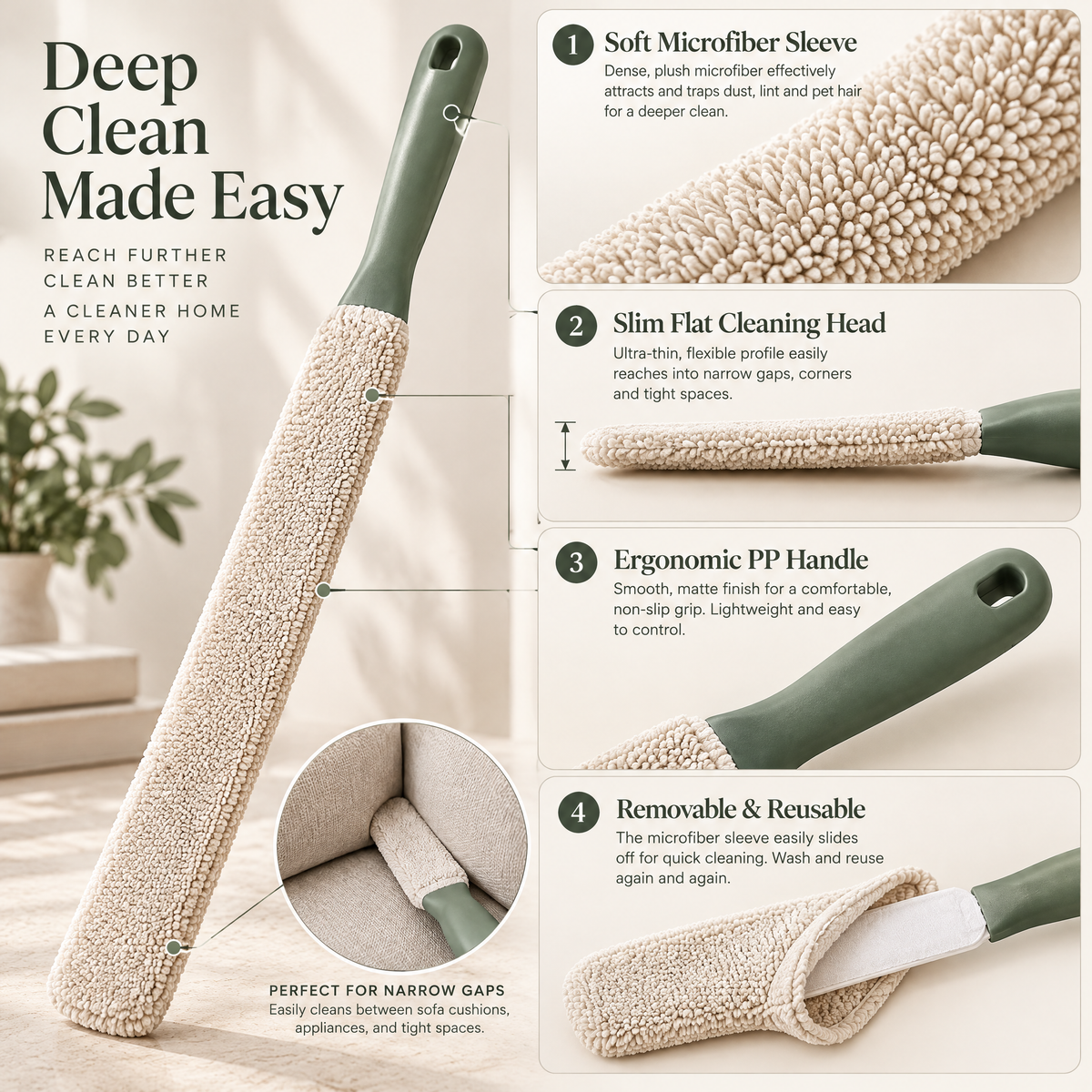 Avelmeron™ Slim Microfiber Gap Duster